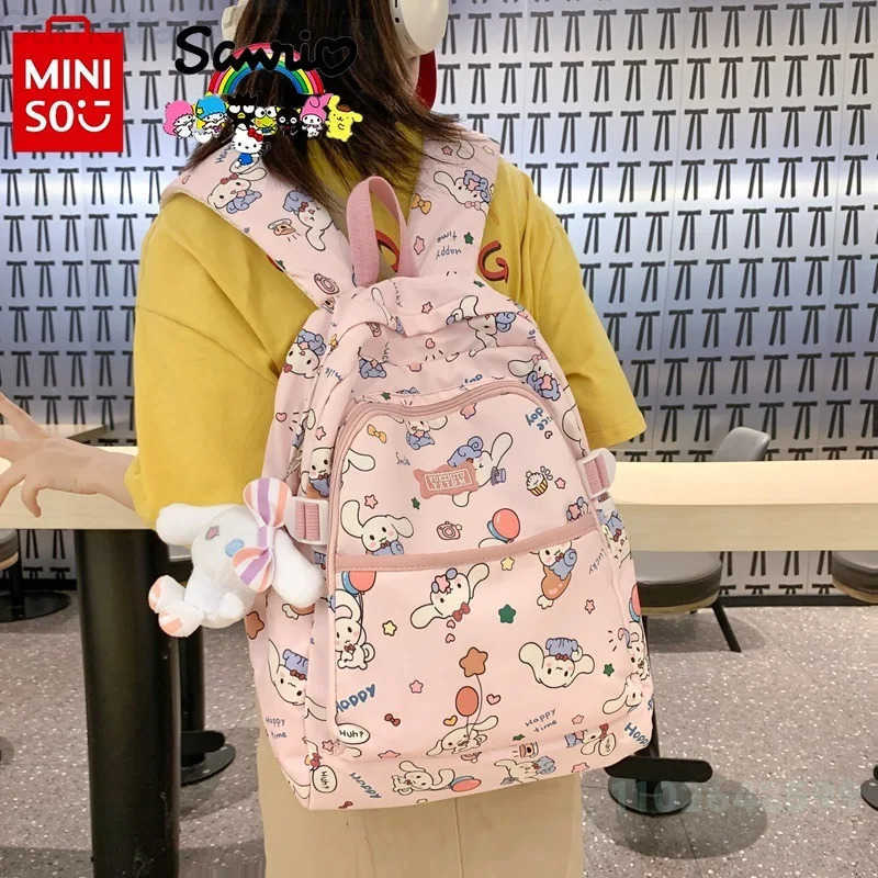Sanrio Cinnamoroll 2024 New Womens Backpack Fashionable High Quality Girl Backpack Cartoon Large Capacity Student Backpack H251216