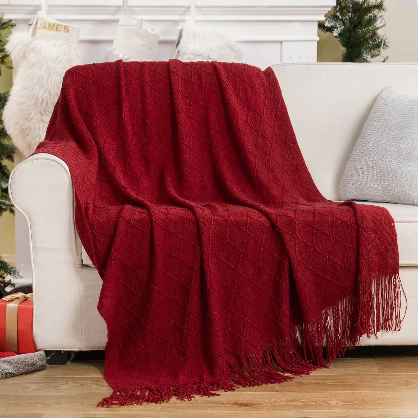 Battilo Plaid Knitted Throw Blanket Soft Woven Throws Sofa Blanket Bedspread On The Bed Green Decorative Blankets Summer Decor H251216 - view 4