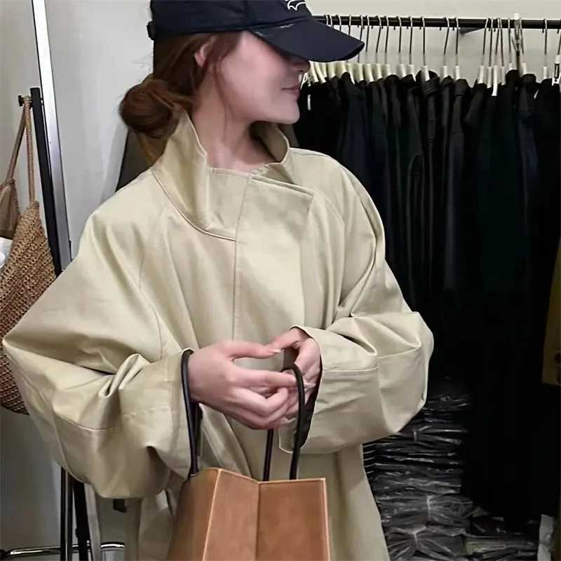 2025 Korea Casual Long Women Trench Coat Autumn Winter Turn Down Collar Female Windbreaker Overcoat With BeltT251216
