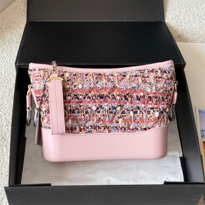 Woman Tweed Evening Bags Crossbody Designer Bag Pearl Bead Shoulder Chain Bags Winter Hobo Tote Purse Mini Size