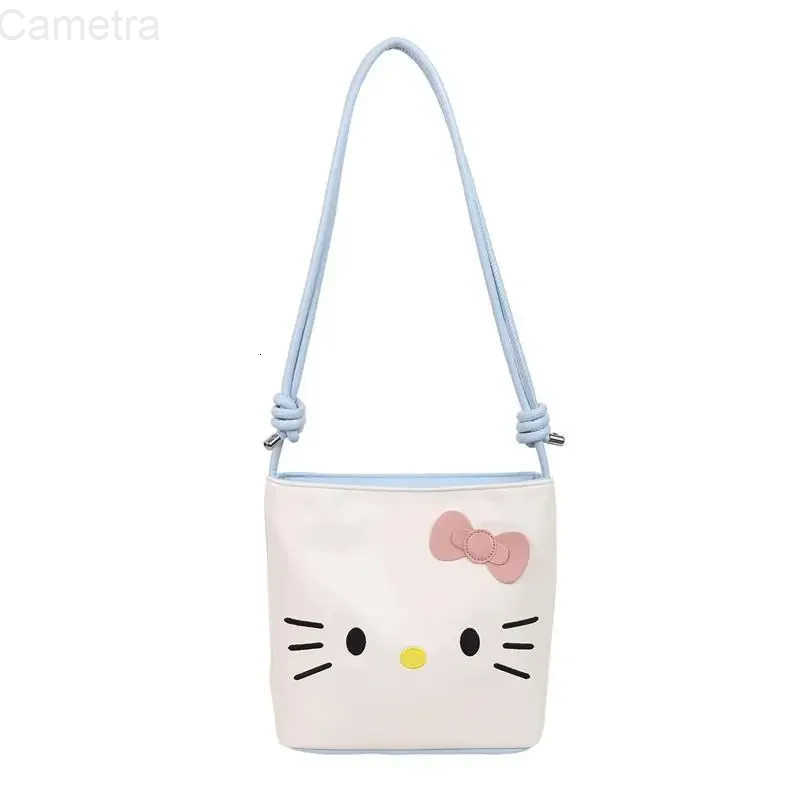 Sanrio Hello Kittys Crossbody Bag New Cute Large Capacity Bucket Bag Girl Sweet Fashion Cartoon Shoulder Bags for Woman H251216