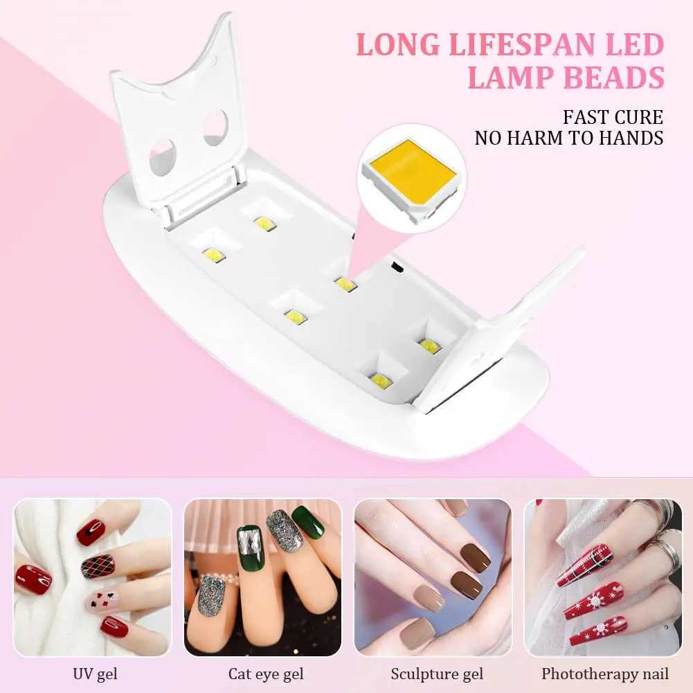 LULAA Mini UV LED Nail Lamp Professional LED Gel Nail Dryer with USB Curing Lamp Nail Art Tool Accessory for Home DIY UseT251216