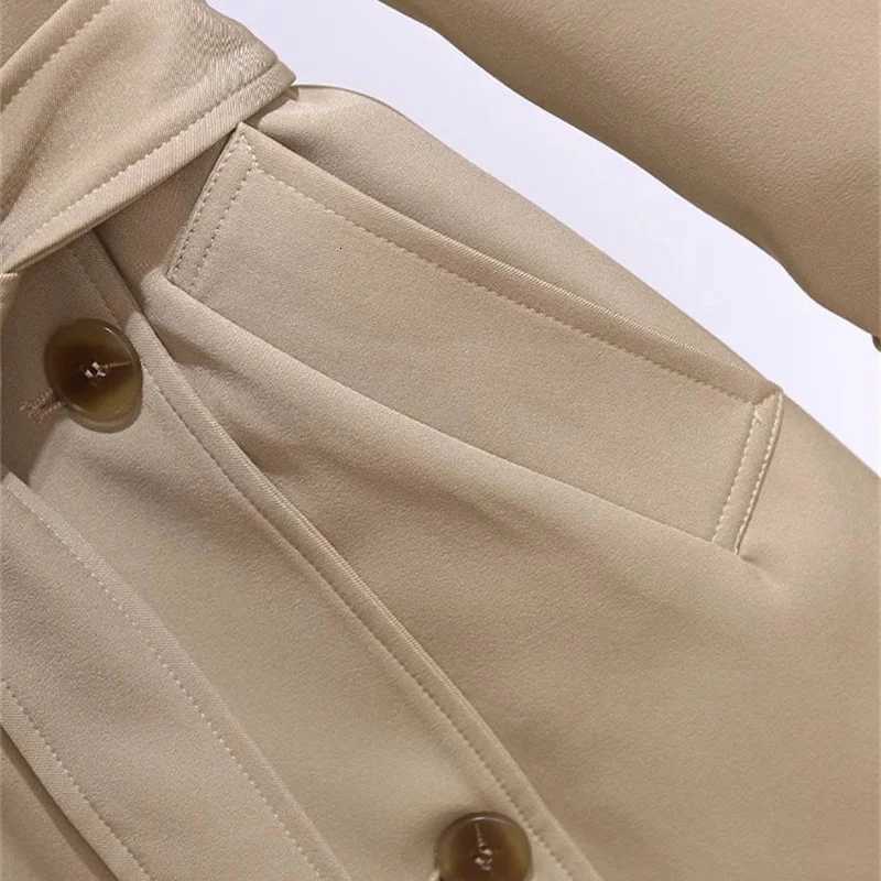 Womens Trench Coat Medium-length Windcheater Double-breasted Sashes Topcoat Streetwear Lady Outerwear Casual Tops Spring AutumnT251216