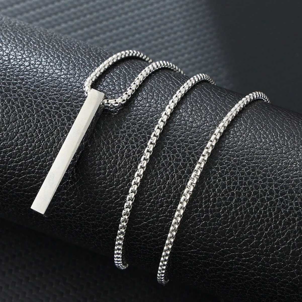 Fashion Long Pillar Shaped Pendant Necklace - Simple And Stylish Sleek Surface Design - Fashionable For Unisex M251216