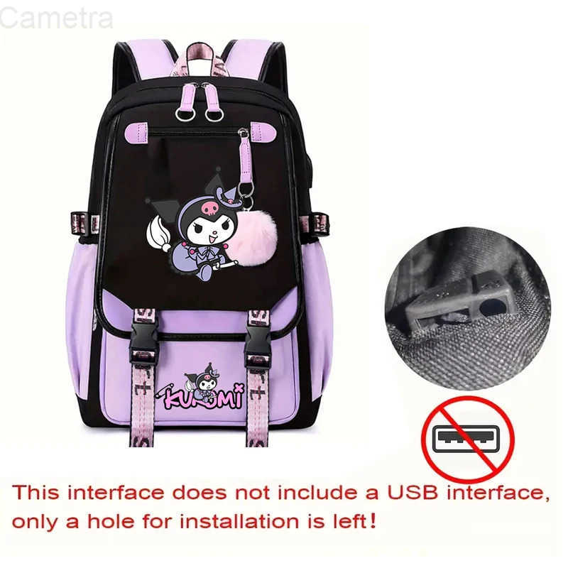 Sanrio Kuromi Print Backpack Student Daypack For Girl Lightweight And Comfortable Large Capacity Knapsack Versatile Travel Backpack H251216