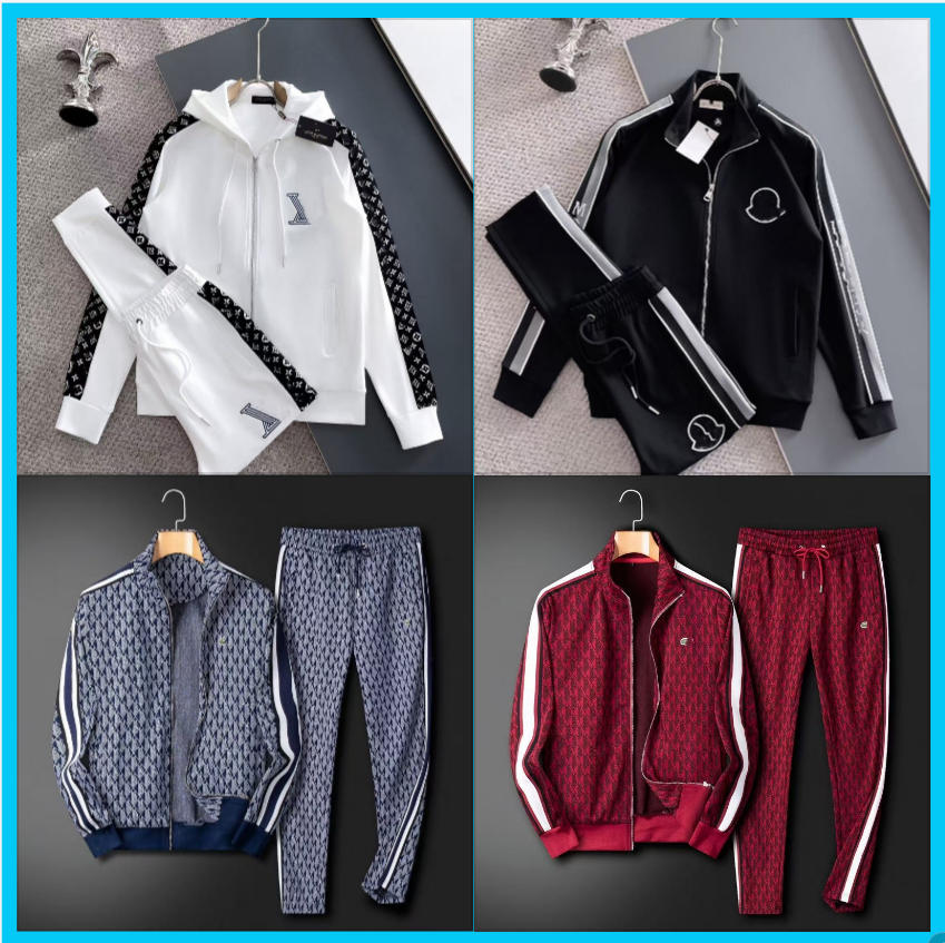 Luxury brand Embroidered Men's Tracksuits Cotton Sports Suit Stand Collar Sweatshirt Casual Stylish Cardigan Loose-Fit