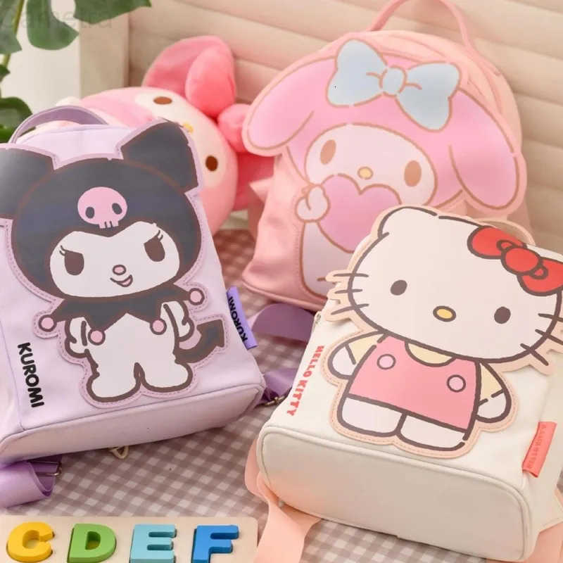 Sanrio Cartoon Hello Kitty My Melody Kuromi 3D student large capacity backpack Kawaii handbag shoulder bag Holiday gift H251216