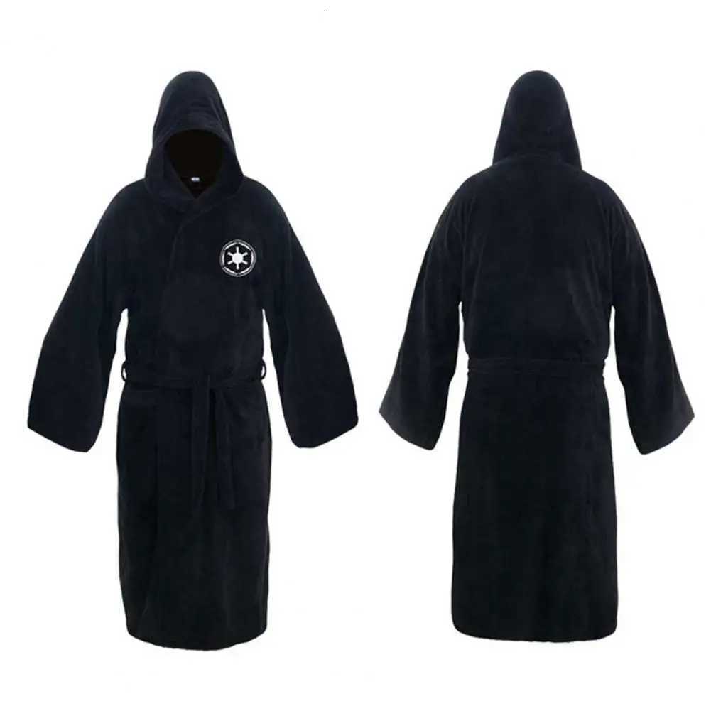 Popular Coldproof Pockets Nightgown Bathrobe Super Soft Male Bathrobe Star Pattern Pockets Robe Bathrobe for Home C251216