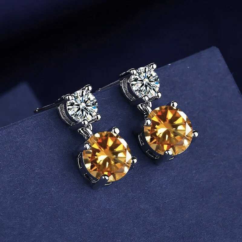 925 Sterling Silver Geometric Stylish Simple Round Zircon Multicolor Womens Daily Elegance Stud Earrings G251216