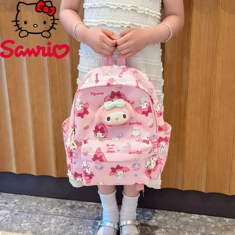 Sanrio Hello Kitty Kuromi My Melody Cinnamoroll Lightweight Nylon Backpack Cute Cartoon Design Travel Casual Outings Polyester H251216