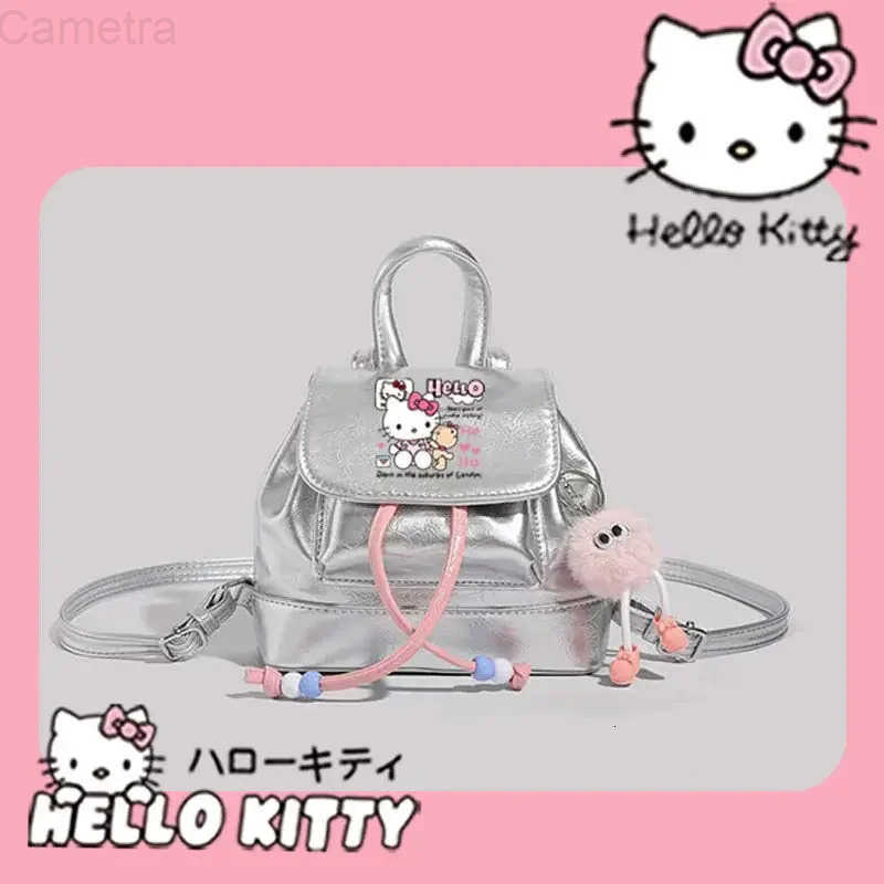 Sanrio Sanrios Child Backpack Hello Kittys Girls Heart Spring Summer Fashion Crossbody Bag Kawaii Cartoon Girl Gift Portable Student H251216