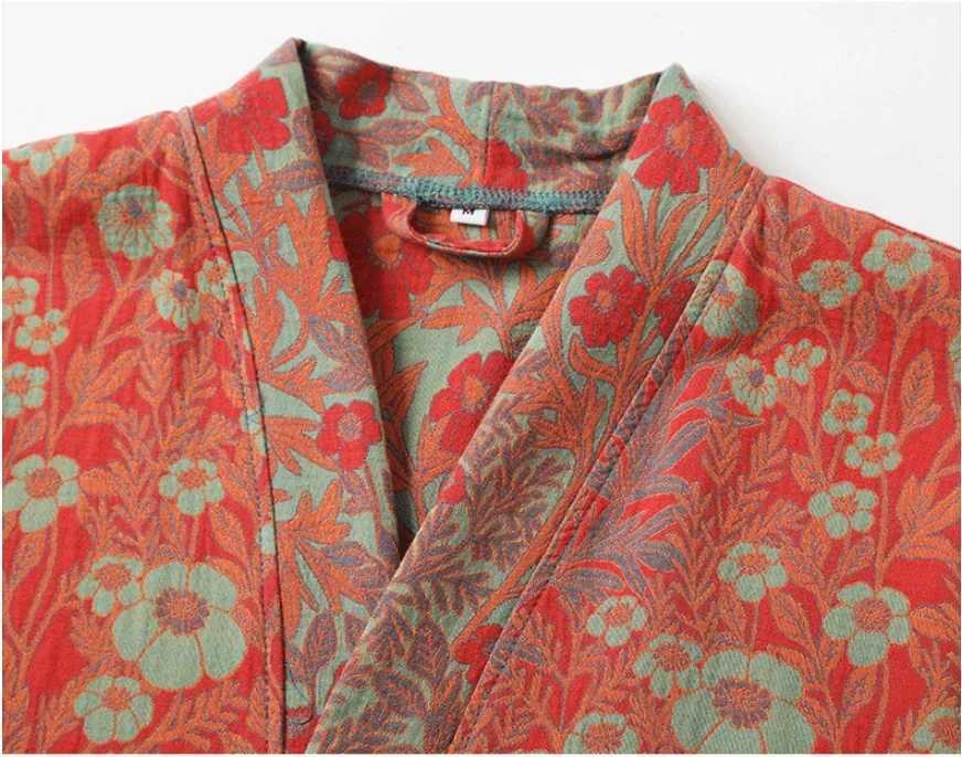 Cotton Printed Womens Bathrobe for Spring and Autumn Pajamas Home Clothing Multi Colors Quick Drying Bathrobes Female C251216