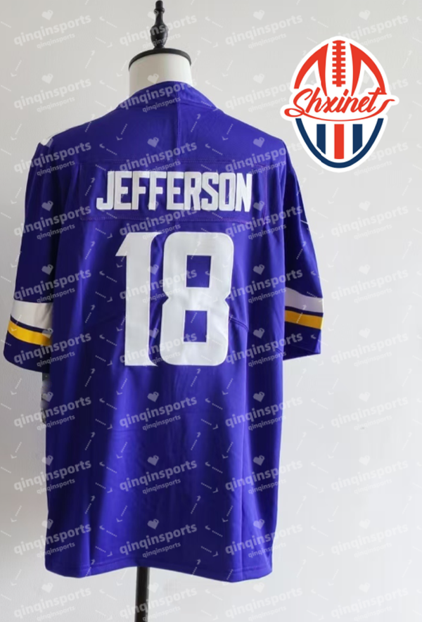 Justin Jefferson Purple Jersey ed Custom Football New No Brand/s Youth/Adult/women's jersey, Red