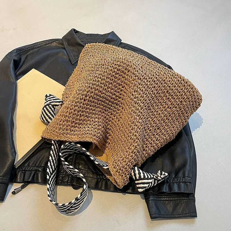 Big Capacity Straw Beach Bag Vintage Handmade Woven Shoulder Bag Raffia Rattan Handbag Bohemian Summer Vacation Crossbody Bags M251216