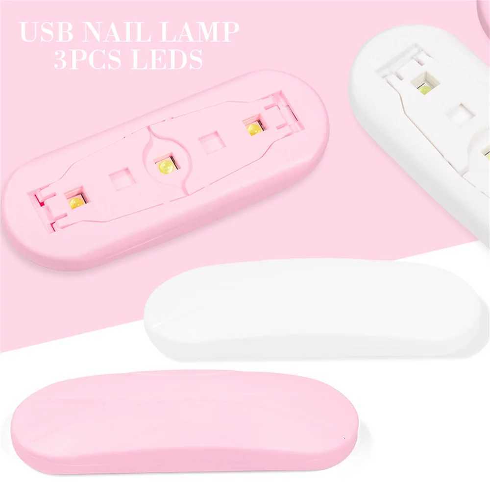LULAA Mini 6W Nail Dryer LED UV Lamp USB Gel Varnish Curing Machine Nail Art Equipment 3 LEDS Beads Manicuring Nail ToolT251216