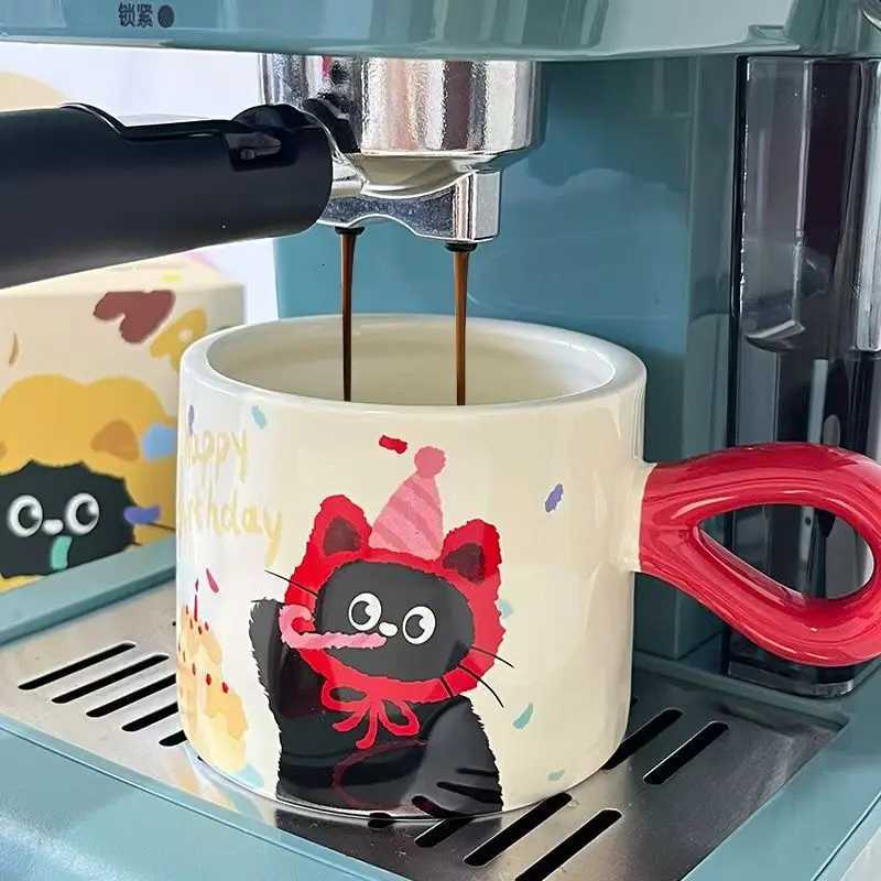 Cute Cartoon Cat Ceramic g Couple Water Cup High-value Gift Box Souvenir Birthday Gift Breakfast Cups H251215