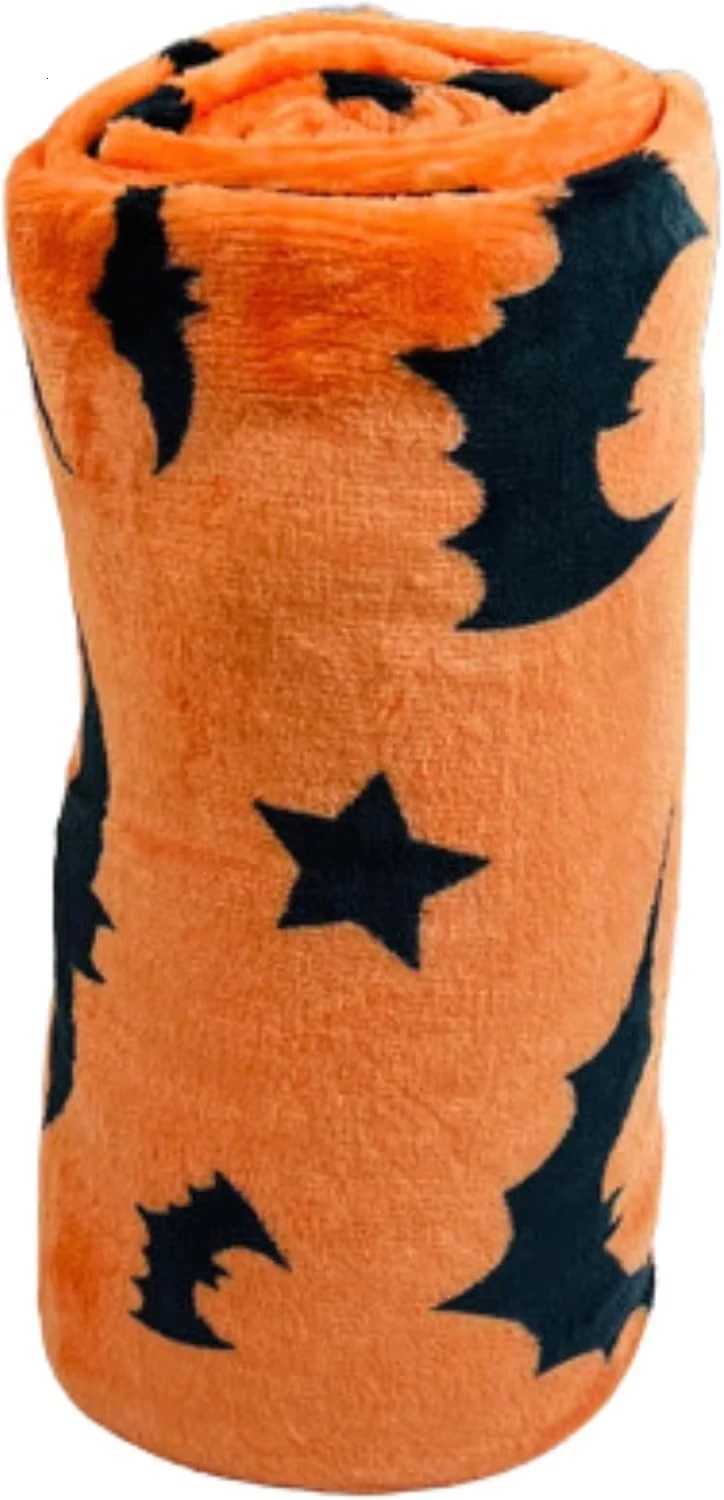 Spooky Season Bat Print Blanket - Cozy Flannel Throw for Halloween Decor Perfect for Sofa Office Travel H251216 - view 4