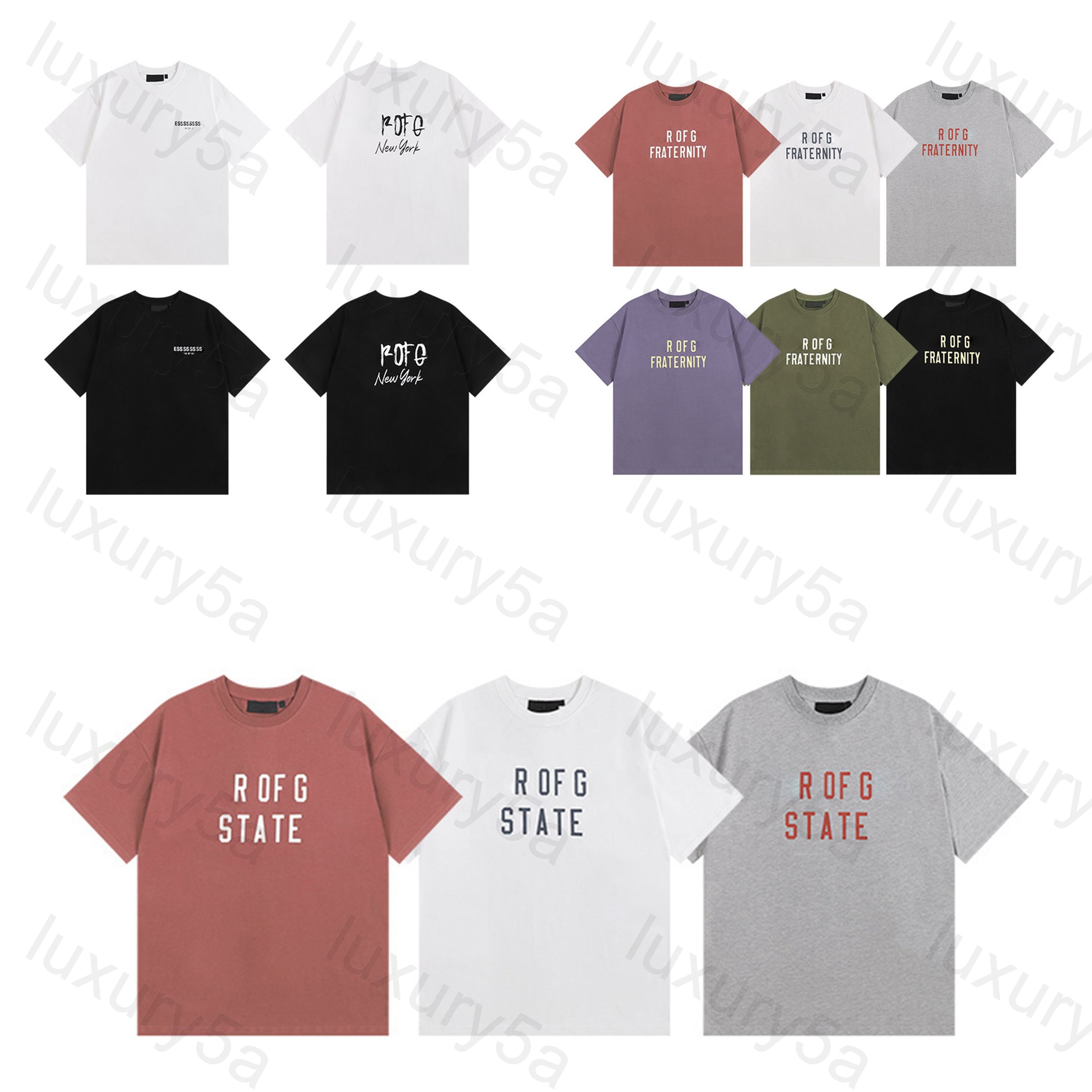 essintals Summer Novelty shirt American Fashion Street Rock Retro T-shirts Short Sleeve T-shirts for Men and Women Print T-shirt Size S-XL