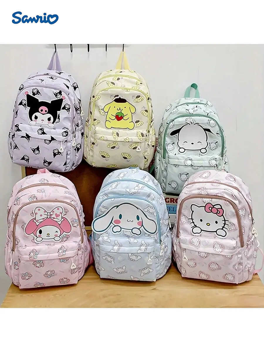 Sanrio Schoolbag Anime Kuromi Cinnamoroll My Melody Pochacco Student Backpack School Bag Large Capacity for Children Girls Boys H2512161