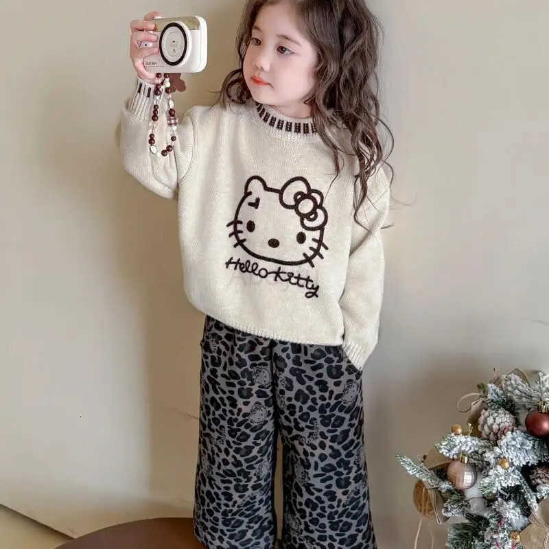 Sanrio Kawaii Y2k Anime Childrens Clothing Hello Kitty Korean Clothes 2025 Autumn Mother Kids Bobo Shozu Girl Autumn/winter Boy H251216