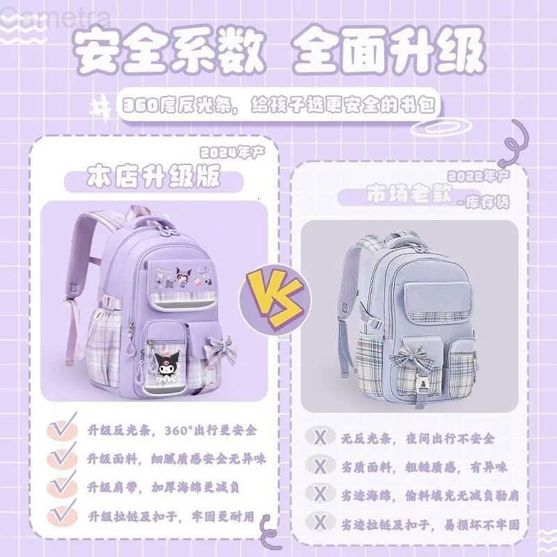 Sanrio Kulomi Backpack Large Capacity Cute Anime Cartoon Figure Periphery Melody Students Back-To-School Stationery Backpack Bag Gift H251216