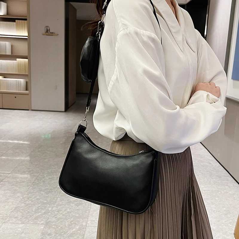 Fashion Ladies Hobos Underarm Bag Simple Women Shoulder Crossbody Bags Female Girls Small Handbags with Purse M251216