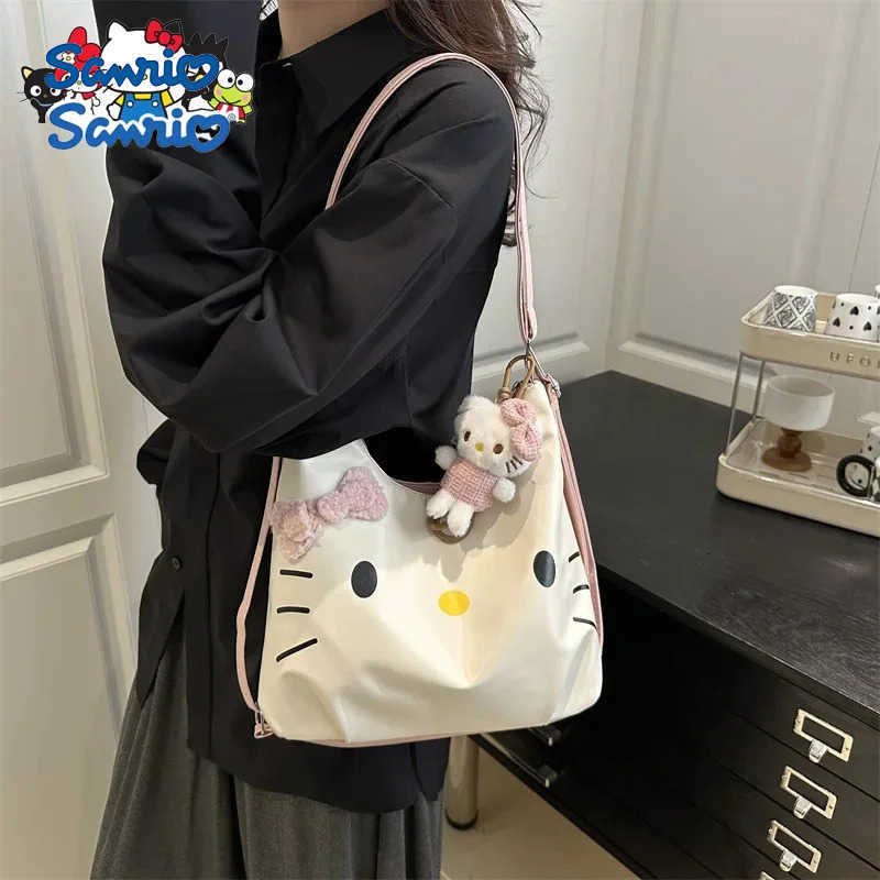 Sanrio 2025 New Model Katie Multi-purpose Backpack for WomenCute Soft Kitty Cat Tote Bag Fashionable Shoulder Bag Shoulder Bag H251216