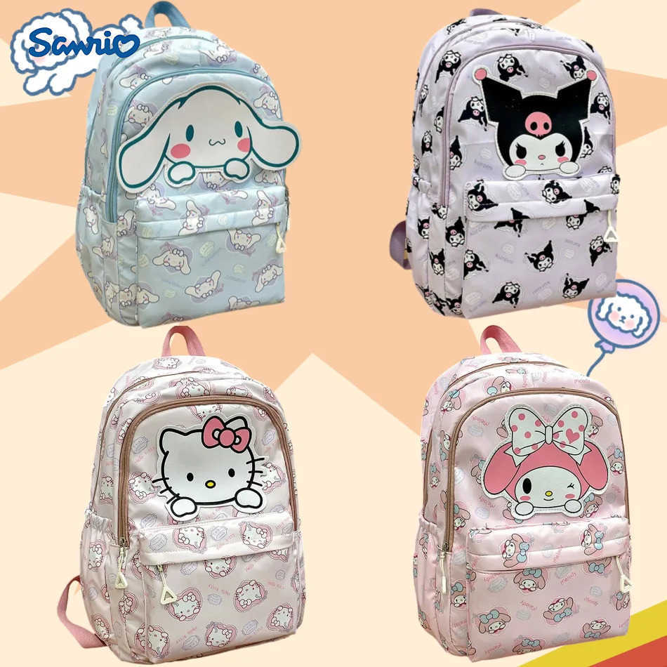 Sanrio Schoolbag Anime Kuromi Cinnamoroll My Melody Pochacco Student Backpack School Bag Large Capacity For Children Girls Boys H25121611