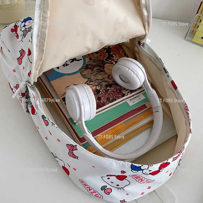 Sanrio Kids Large Capacity Backpack Cartoon Kuromi Cinnamon Dog Hello Kitty Student Schoolbag Childrens Christmas Birthday Gift H251216