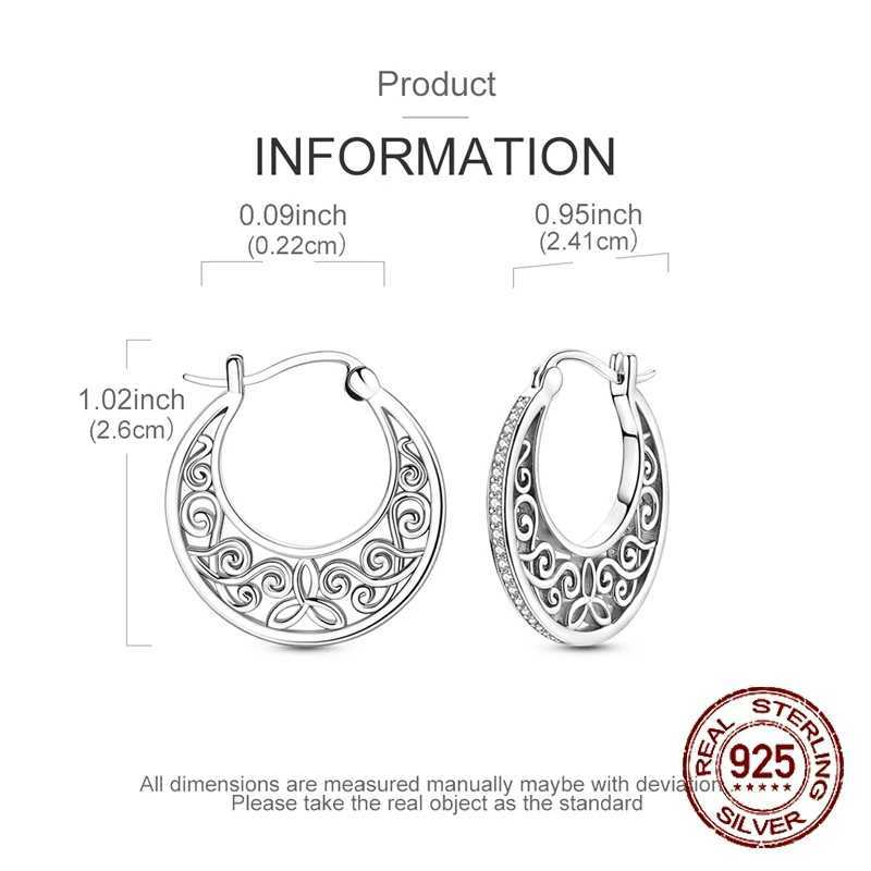 925 Sterling Silver Shining Retro Patterns Earrings for Women Girl Ear Studs Fine Jewelry Fashion Luxury Anniversary G251216