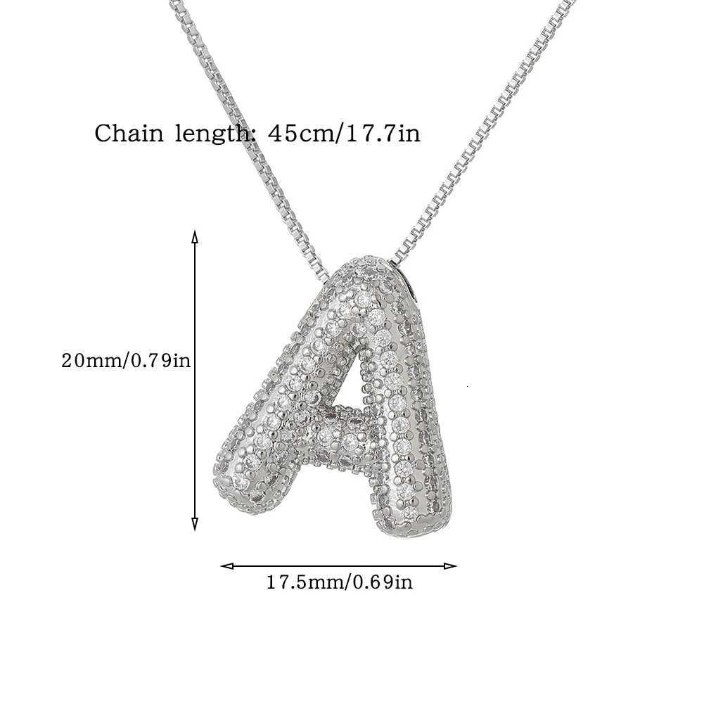 Womens 26 English Alphabet Necklace with Zircon Personality Design Clavicle Chain Silver Plated Necklace M251216