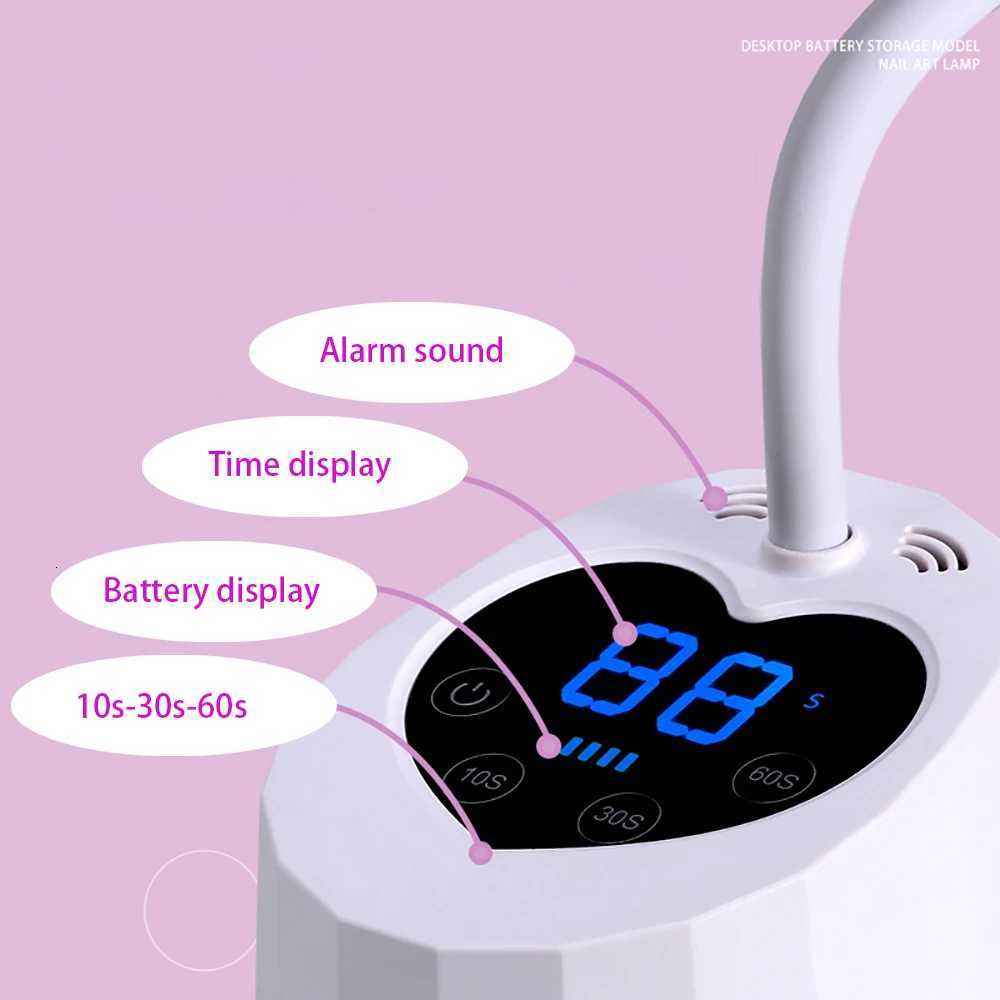 Wireless Nail Lamp LED UV Nail Dryer Rechargeable Auto Sensing Touch Control Fast Drying Nail Light 360 Bendable Table LampT251216