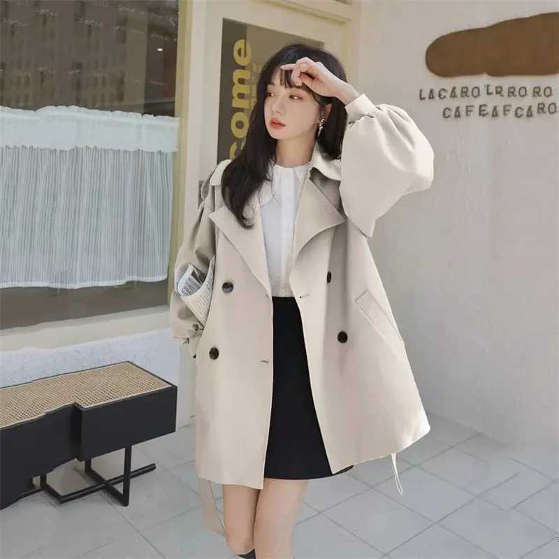 Windbreaker Coat Female 2024 Spring And Autumn New Popular Korean High-Grade Coffee Color Windbreaker Female Belt Trench CoatT251216