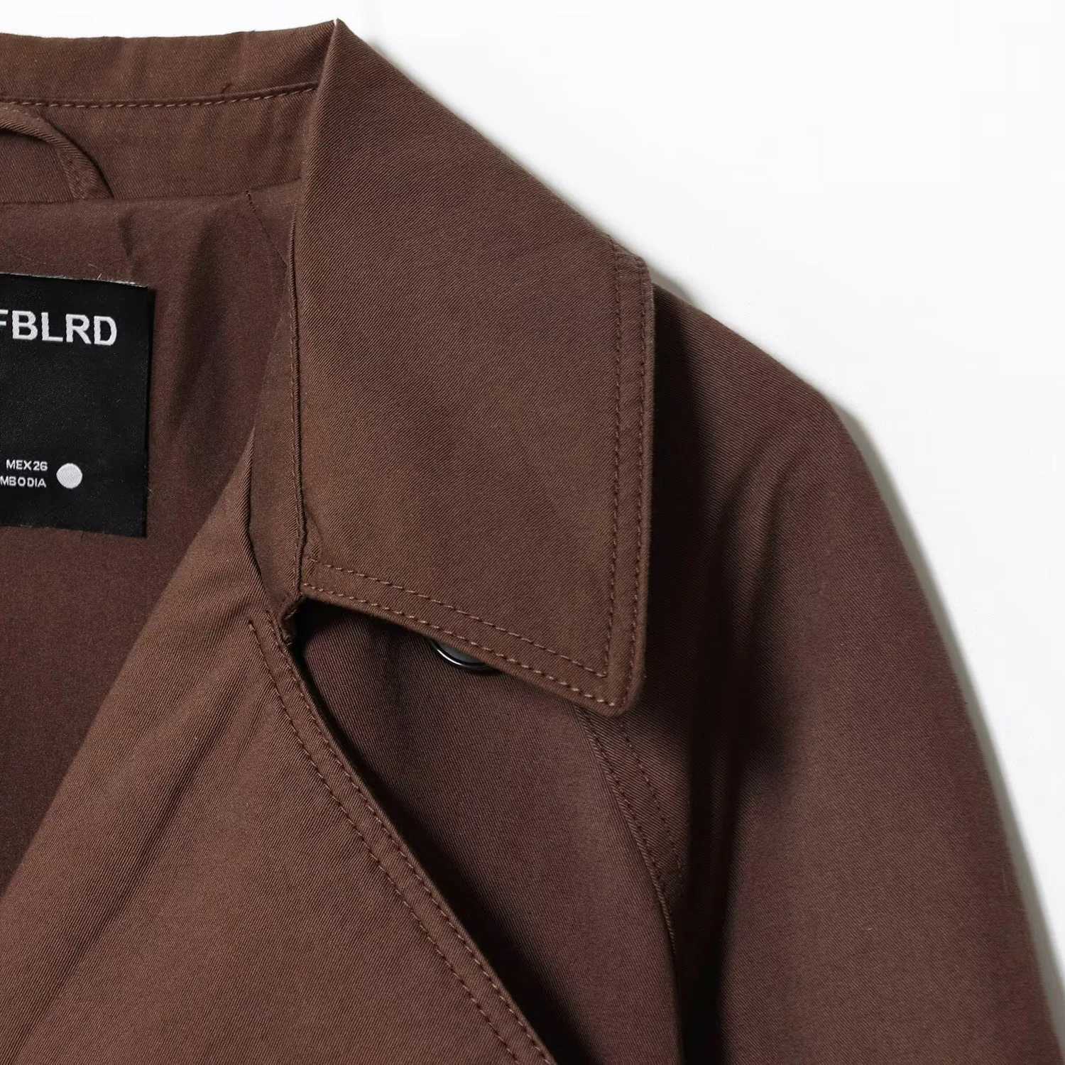 Autumn Womens Short Trench Coat Deep Brown Turn Down Collar Lace up Jacket Korean Style Lady Outerwear CoatT251216