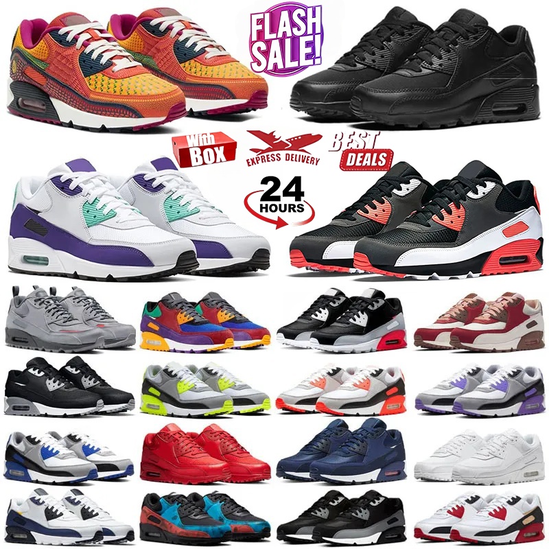 Athletic 90 Running Shoes 90s Sports 90 Sneakers Mens Trainers Surplus Black Desert Camo Wolf Grey Midnight Navy Infrared UNC Camo Sail Vintage Women Loafers Outdoor