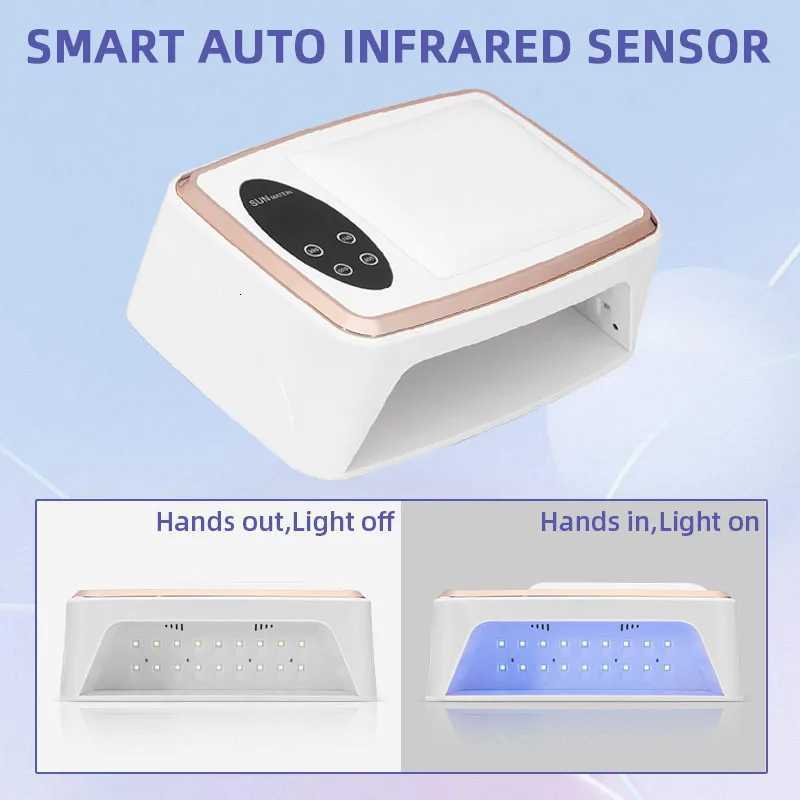 NEW 90LEDS UV LED Lamp For Nail Manicure 380W Professional Gel Polish Drying Lamps With Hand Pillow Wear High-power Nail DryerT251216