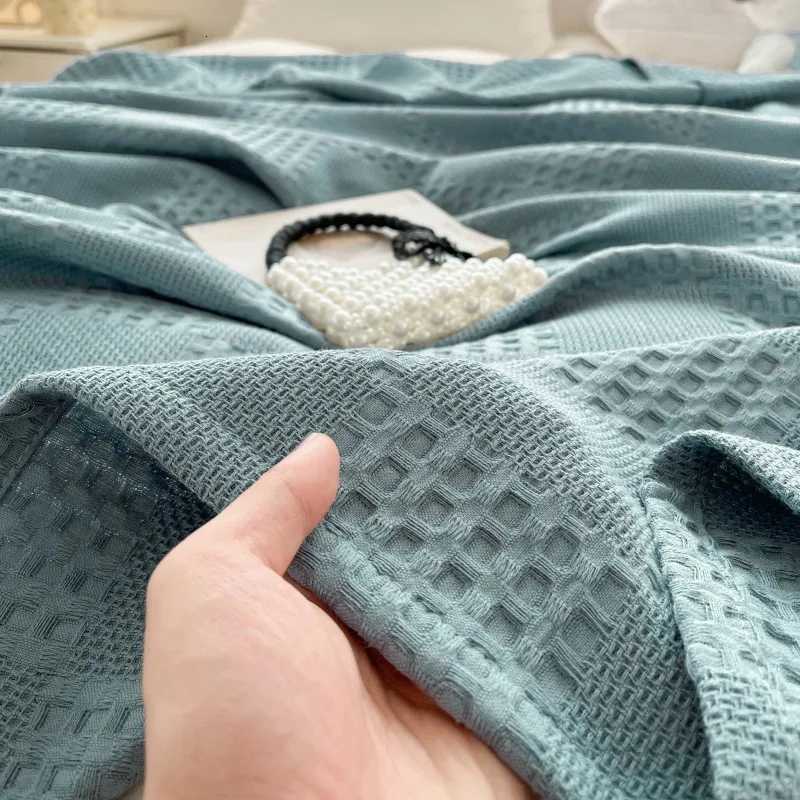 100 Cotton Throw Blanket Soft Breathable Waffle Blanket for Twin Queen King Bed Decorative Plaid Sofa Blankets Fall Blankets H251216 - view 3