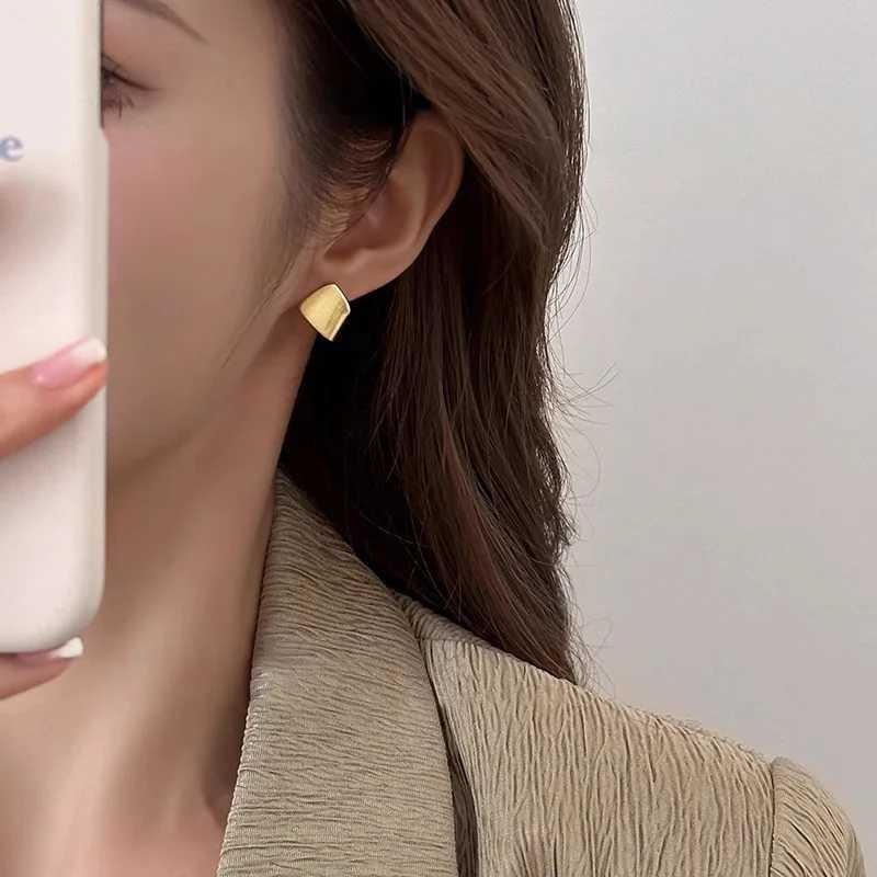 VENTFILLE 925 Sterling Silver Geometry Studs Earrings For Women Frosting Versatile Office Jewelry Party Gift G251216