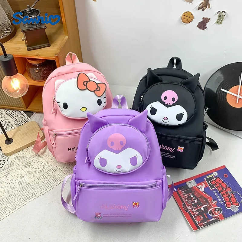 Sanrio Hello Kittys Child Backpack Girl Cartoon Kuromi Student Large Capacity Storage Water Proof Breathable Water Proof H251216