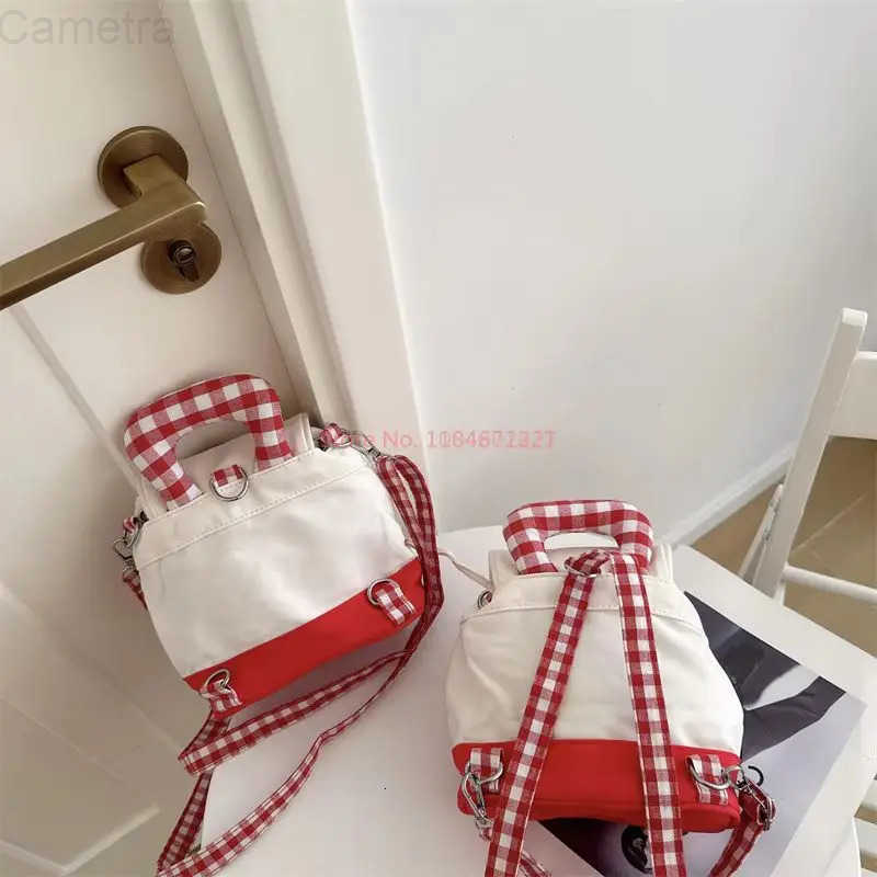 Sanrio Hot Hello Kitty Red Plaid Cute Kt Cat Backpack Female Cartoon Printing High Value Large Capacity Sweet Girl Mini Backpack H251216