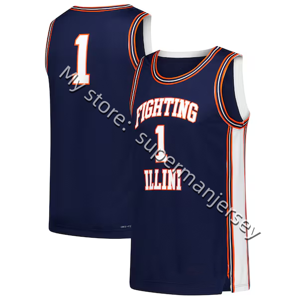 2026 Illinois Fighting Illini College basketball jersey Mirkovic 0 Brandon Lee 1 Petrovic Ivisic Jakstys Wagler Ivisic Fagbemi Boswell Andrej Stojakov