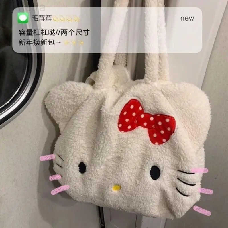 Sanrio Shoulder Bag Hello Kitty Storage Bag Autumn and Winter Cute Anime Cartoon Kawaii Student Campus Adult Outdoors Portable H251216