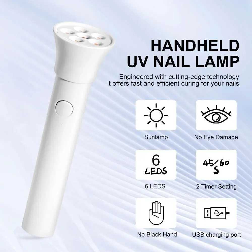 Nail UV LED Lamp Dryer Portable Rechargeable Flashlight UV Light for Drying Nails Gel Polish Lamps Machine Pin Cure ToolsT251216
