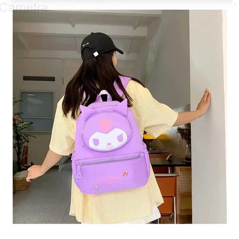 Sanrio kuromi Childrens Backpack Hello Kitty Cartoon Cute Anime Large Capacity Portable Exquisite Coin Wallet Vacation Gift H251216