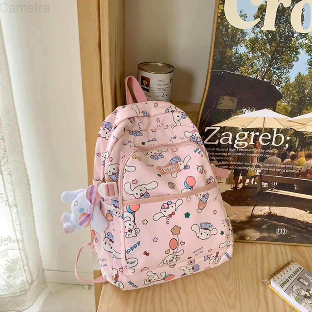 Sanrio Cinnamoroll Anime Schoolbags Kawaii School Bags College Student Travel Bag Casual Fashion Satchel Large Capacity Backpack H251216