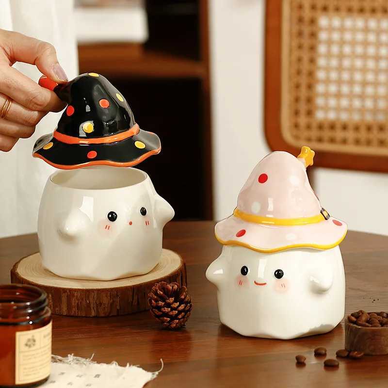 Magic Party gs with Lids Creative Personality Halloween Cups Household Quirky Water gs Souvenirs Cute Ceramic Coffee Cups H251215