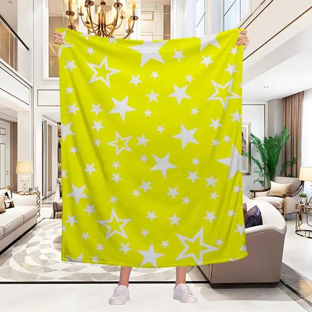 3D reflective glitter five-pointed star Throw Blanket Aesthetic Art Flannel Blanket Portable Home Travel Camping Sofa Picnic Th H251216 - view 4