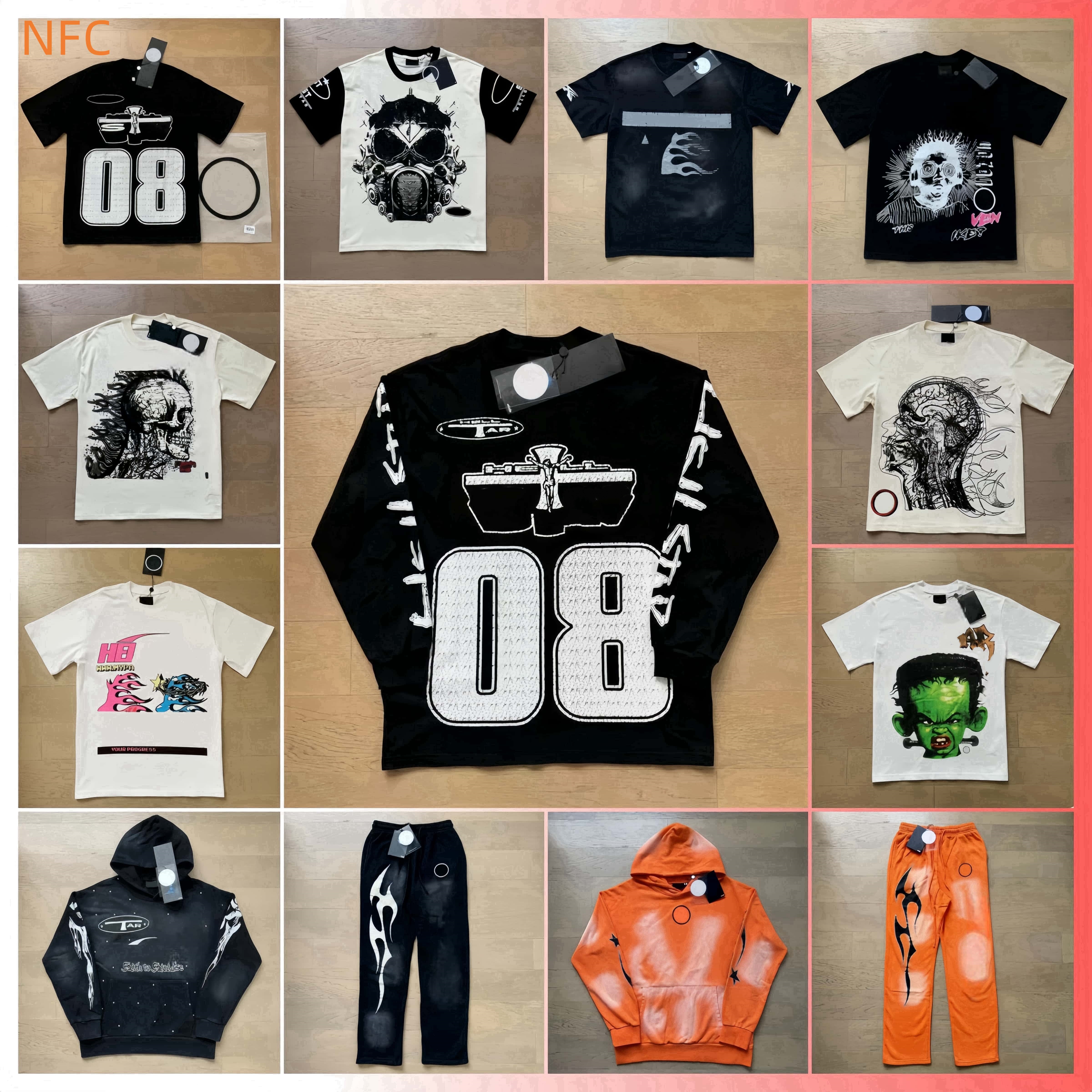 Hoodie Trend Fashion Hip Hop hellly starity Hoodie Street Hooded Sweatshirt Designers Shirt Long Sleeve Pullover Womens Washed Sweatpants