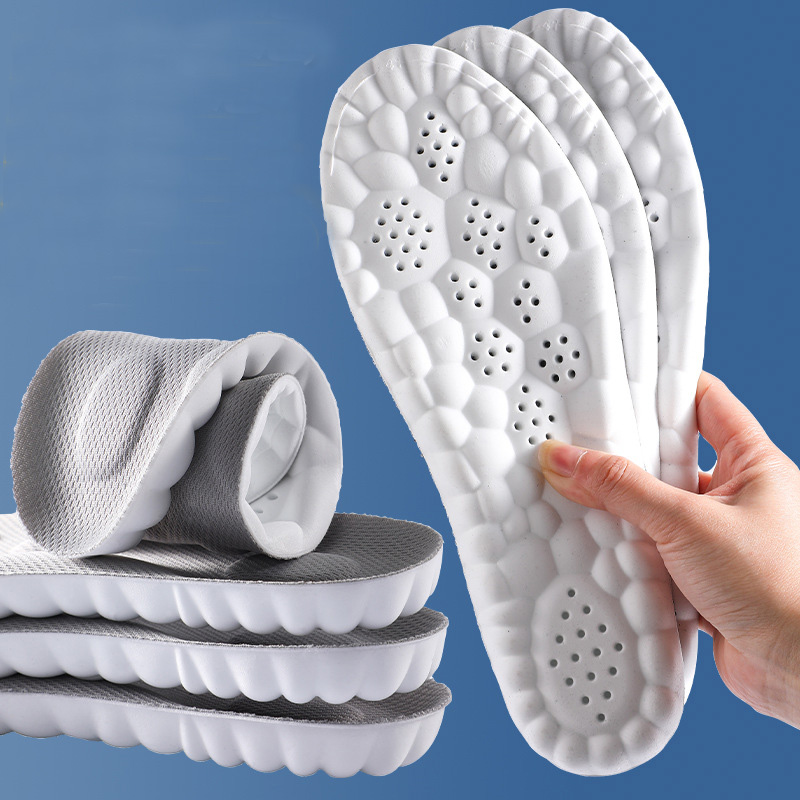 4D Cloud Technology PU Massage Arch Support Insoles High Elasticity Shock Absorption Odor Control Sweat Absorption Comfortable Walking Sports Insoles 