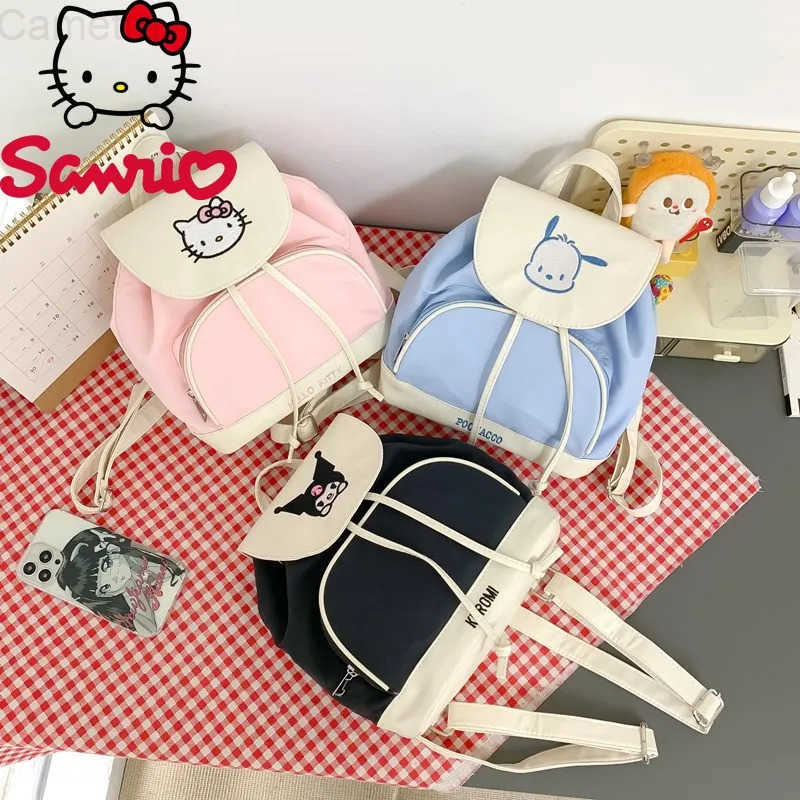 Sanrio Cartoon Hello Kitty Kuromi Cartoon Pattern Shoulder Bags Sweet Cute Womens Backpacks Crossbody Handbag H251216